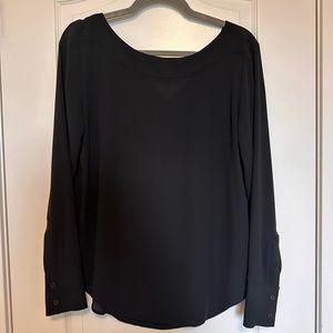 Ann Taylor black crepe light black blouse